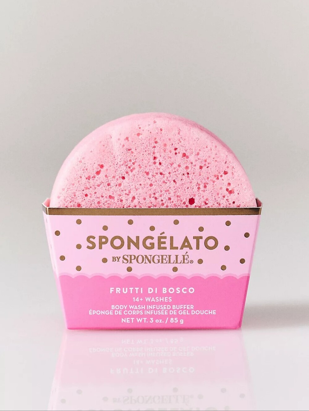 NEW Spongelato By Spongelle In Frutti di Bosco Pink Body Wash Infused Buffer